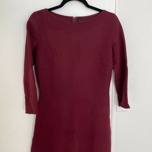 Theory Kamillina Saxton Stretch Wool Fit Flare Dress